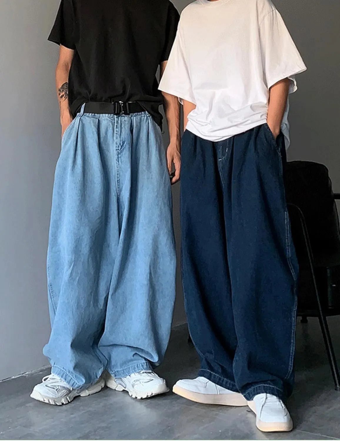 Mens Baggy Jeans Y2k Grunge Oversized Denim Pants Emo Clothes Hip Hop Loose Fit Jeans Streetwear