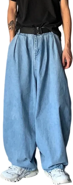 Mens Baggy Jeans Y2k Grunge Oversized Denim Pants Emo Clothes Hip Hop Loose Fit Jeans Streetwear