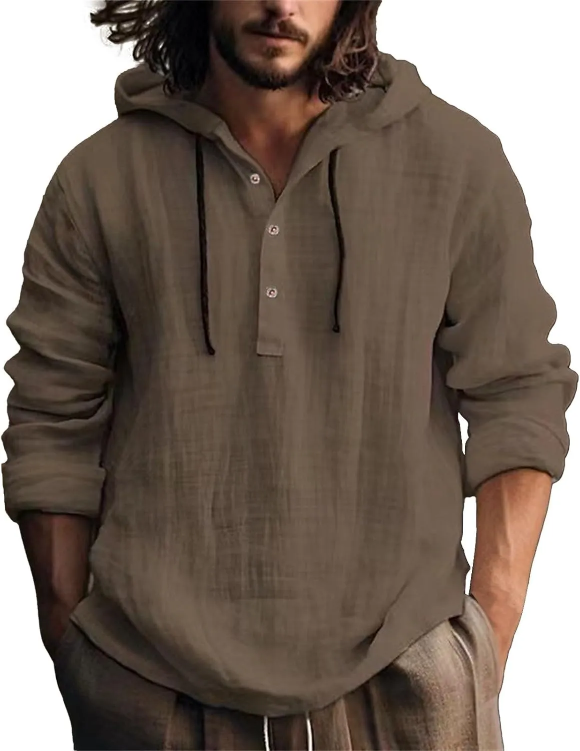 Mens Casual Long Sleeve Cotton Linen Shirts Color Pocket Long Sleeve Shirt Top Long Sleeve Shirts for Men Mens