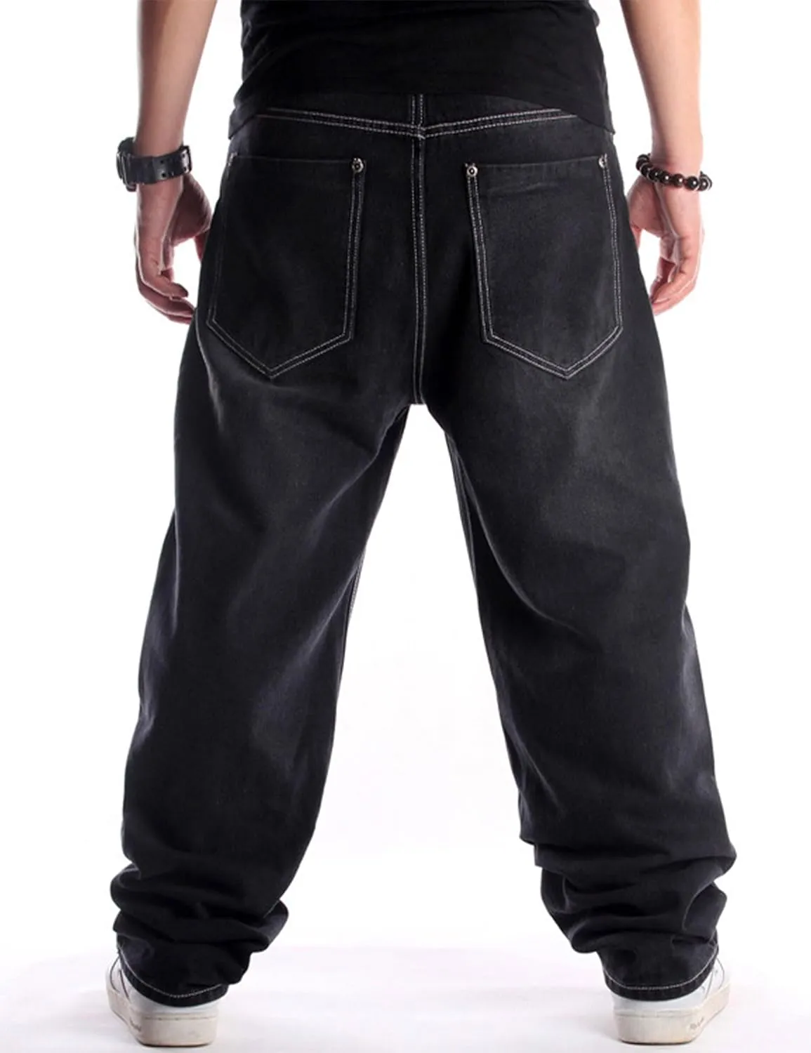 Men's Classic Baggy Jeans Hip Hop Streewear Jeans Casual Dance Jogging Trousers Loose Fit Denim Pants