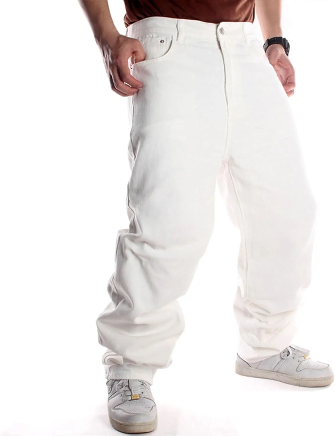 Men's Classic Baggy Jeans Hip Hop Streewear Jeans Casual Dance Jogging Trousers Loose Fit Denim Pants