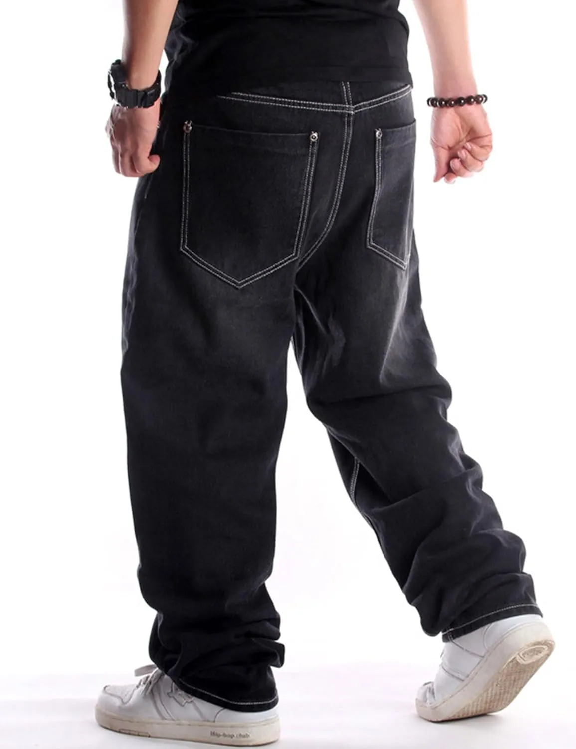 Men's Classic Baggy Jeans Hip Hop Streewear Jeans Casual Dance Jogging Trousers Loose Fit Denim Pants