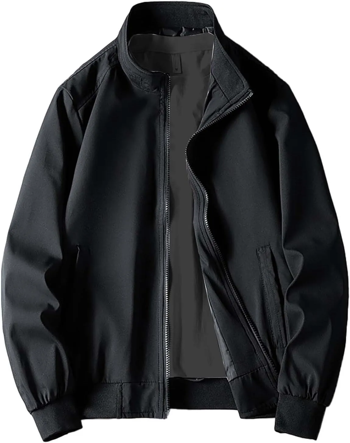 Men's Fashion Varsity Jacket Casual Men's Handsome Pilot Zip Fx Standing Jacket Causal Slim Fit Cotton Letterman