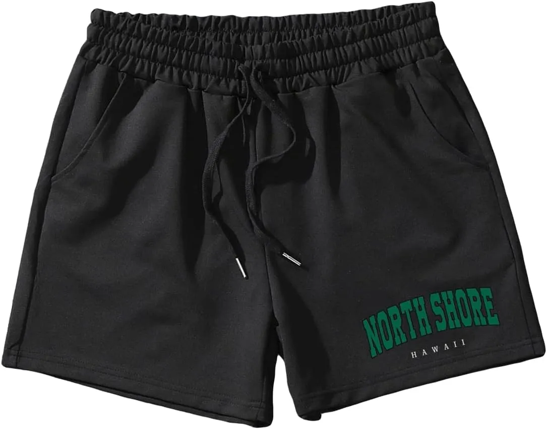 Men's Graphic Hip Print Drawstring Shorts