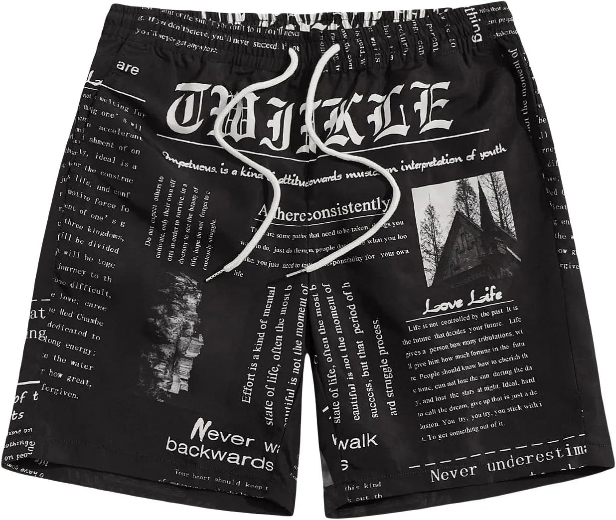 Men's Graphic Hip Print Drawstring Shorts