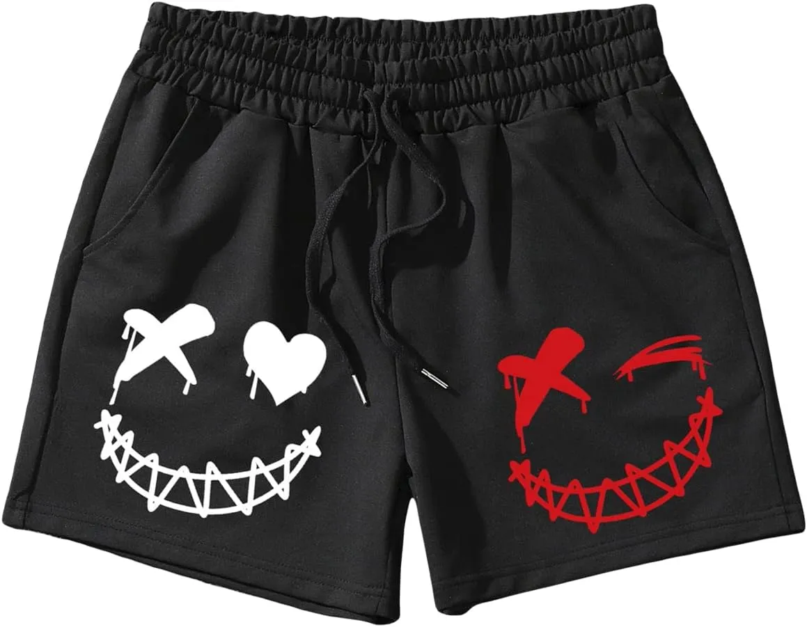 Men's Graphic Hip Print Drawstring Shorts