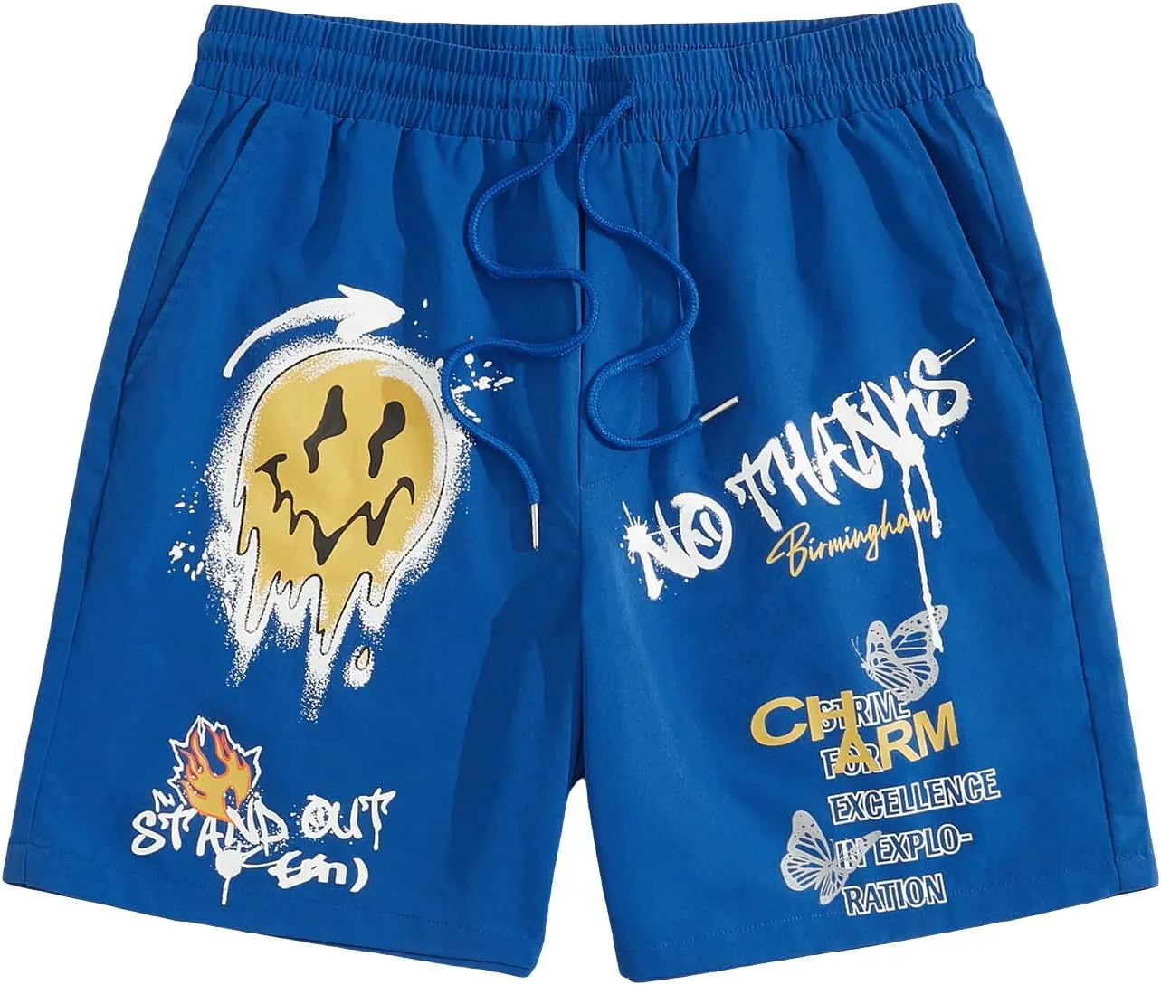 Men's Graphic Hip Print Drawstring Shorts