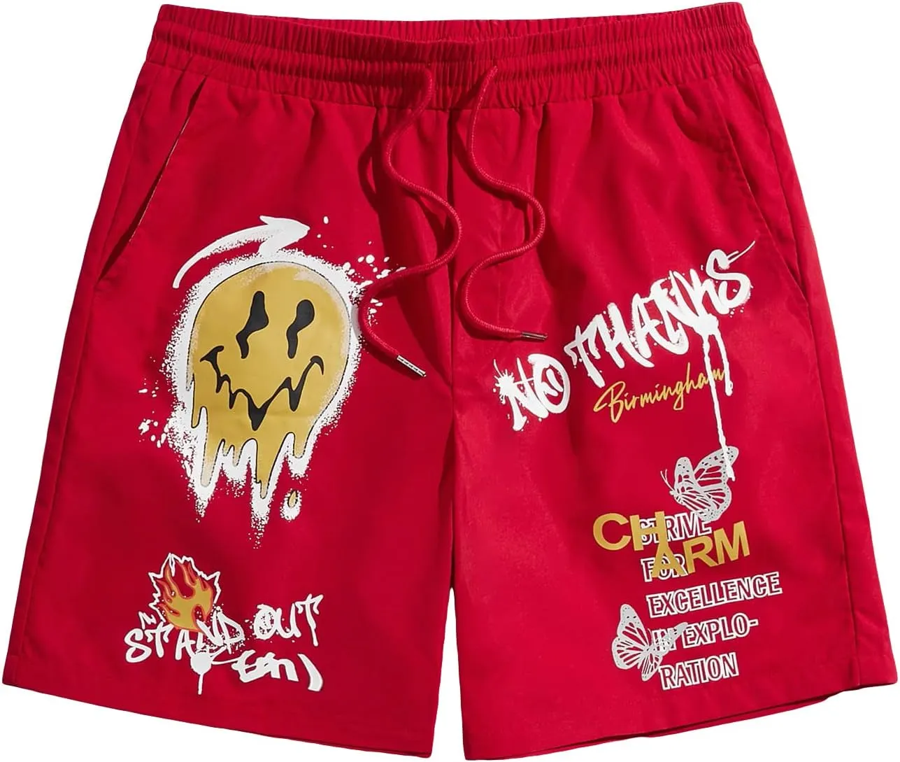 Men's Graphic Hip Print Drawstring Shorts