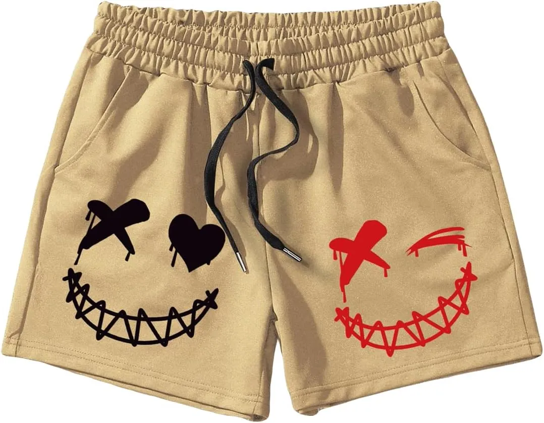 Men's Graphic Hip Print Drawstring Shorts