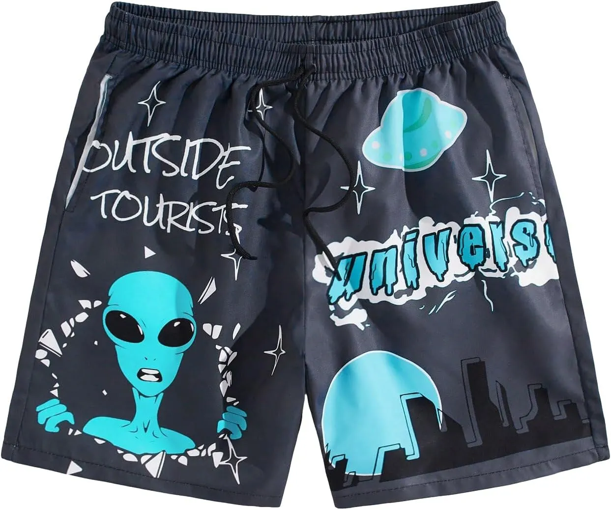 Men's Graphic Hip Print Drawstring Shorts