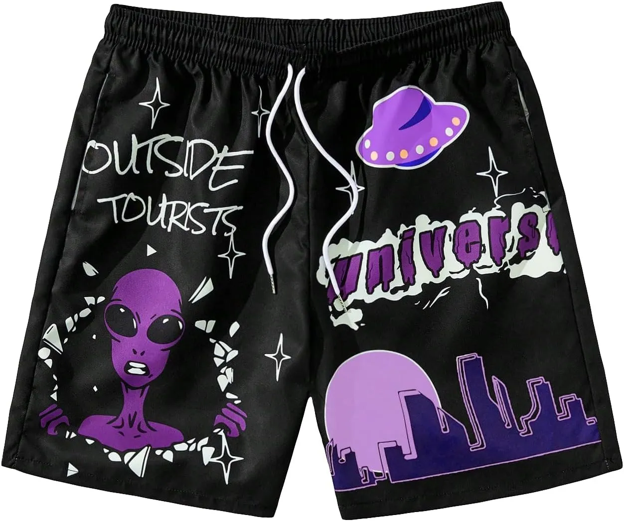 Men's Graphic Hip Print Drawstring Shorts