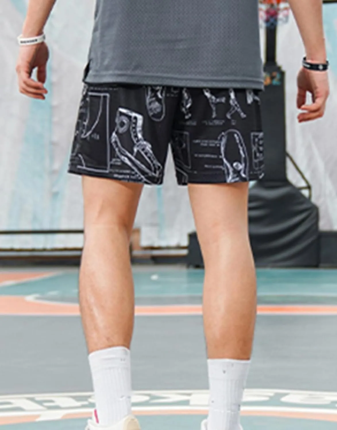 Mens Graphic Shorts Basketball Drawstring Casual Workout Athletic Summer Running Shorts