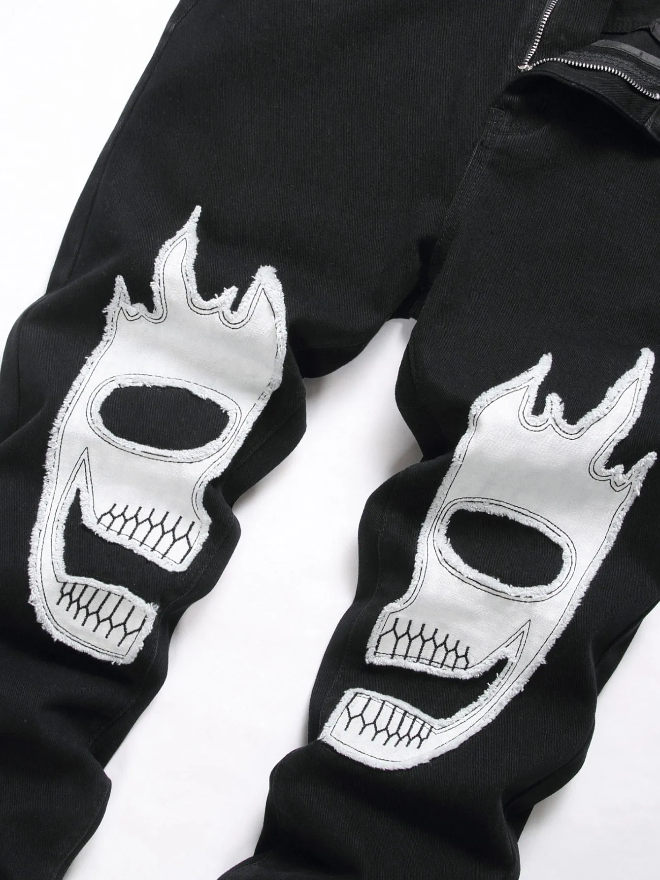 Men's Graphic Skull Print Jeans