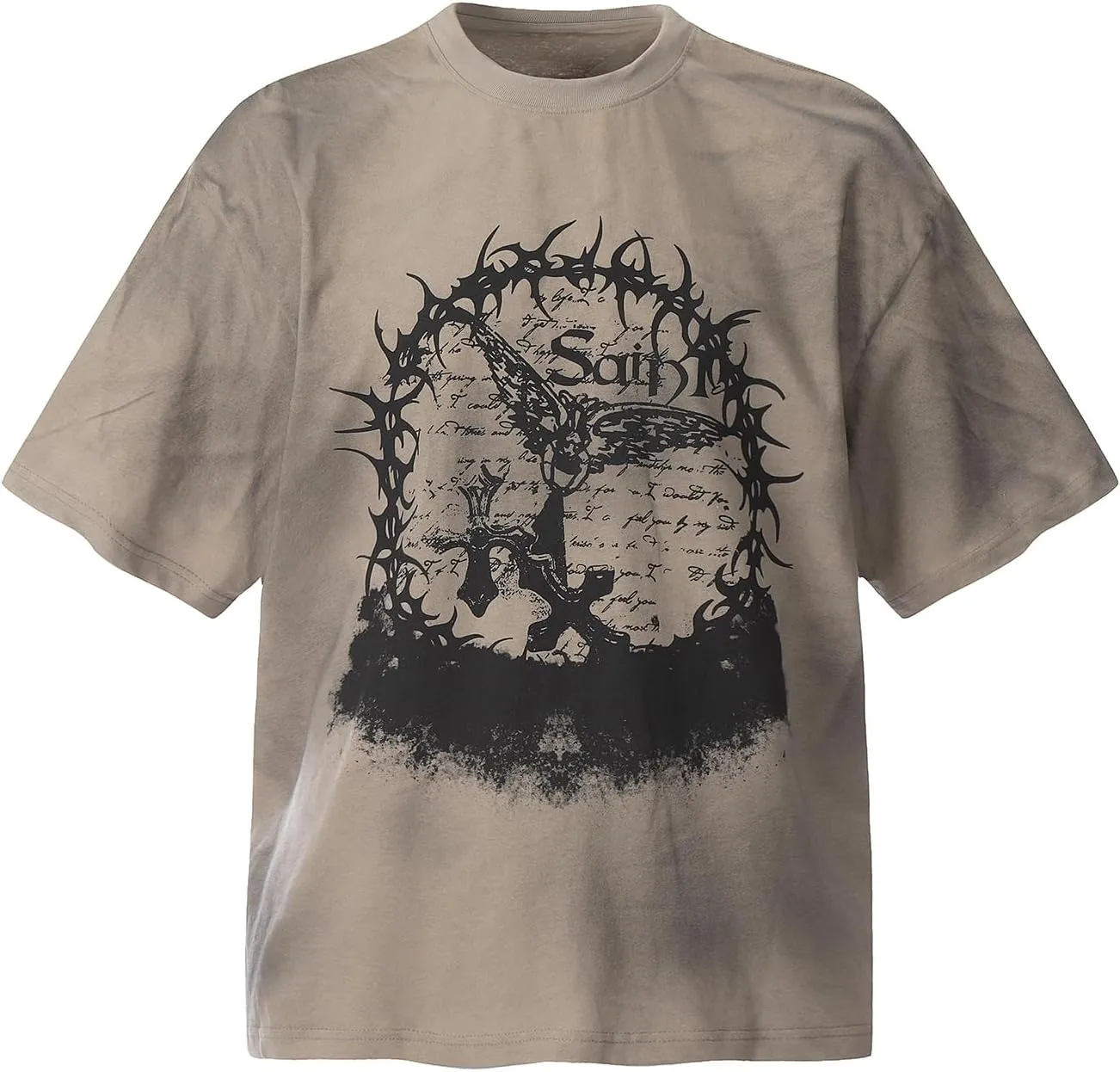 Men's Hip Hop Graphic Print Cotton T-Shirt Fashion Special Design Crewneck Rapper Short Sleeve Tops…