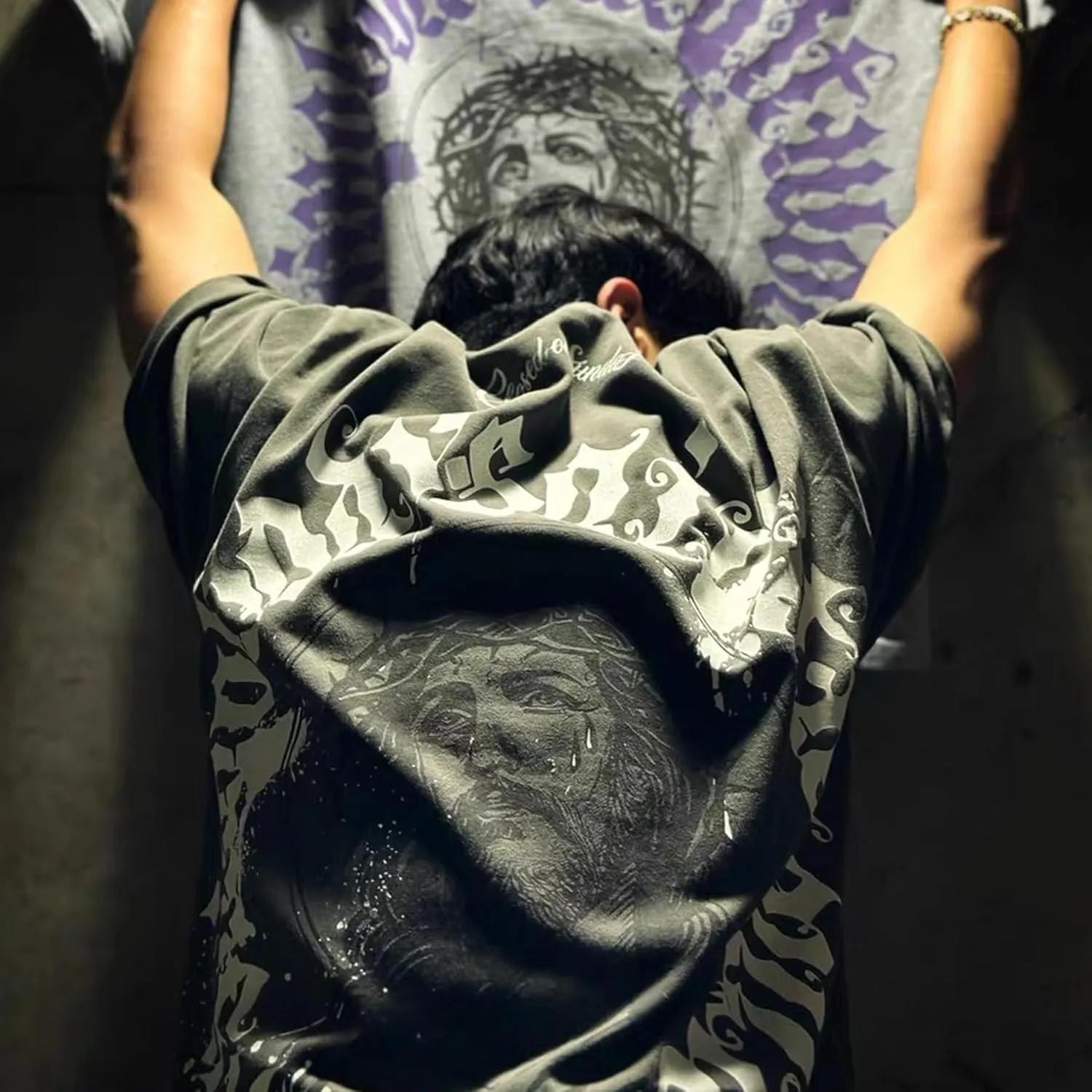 Men's Hip Hop Graphic Print Cotton T-Shirt Fashion Special Design Crewneck Rapper Short Sleeve Tops…