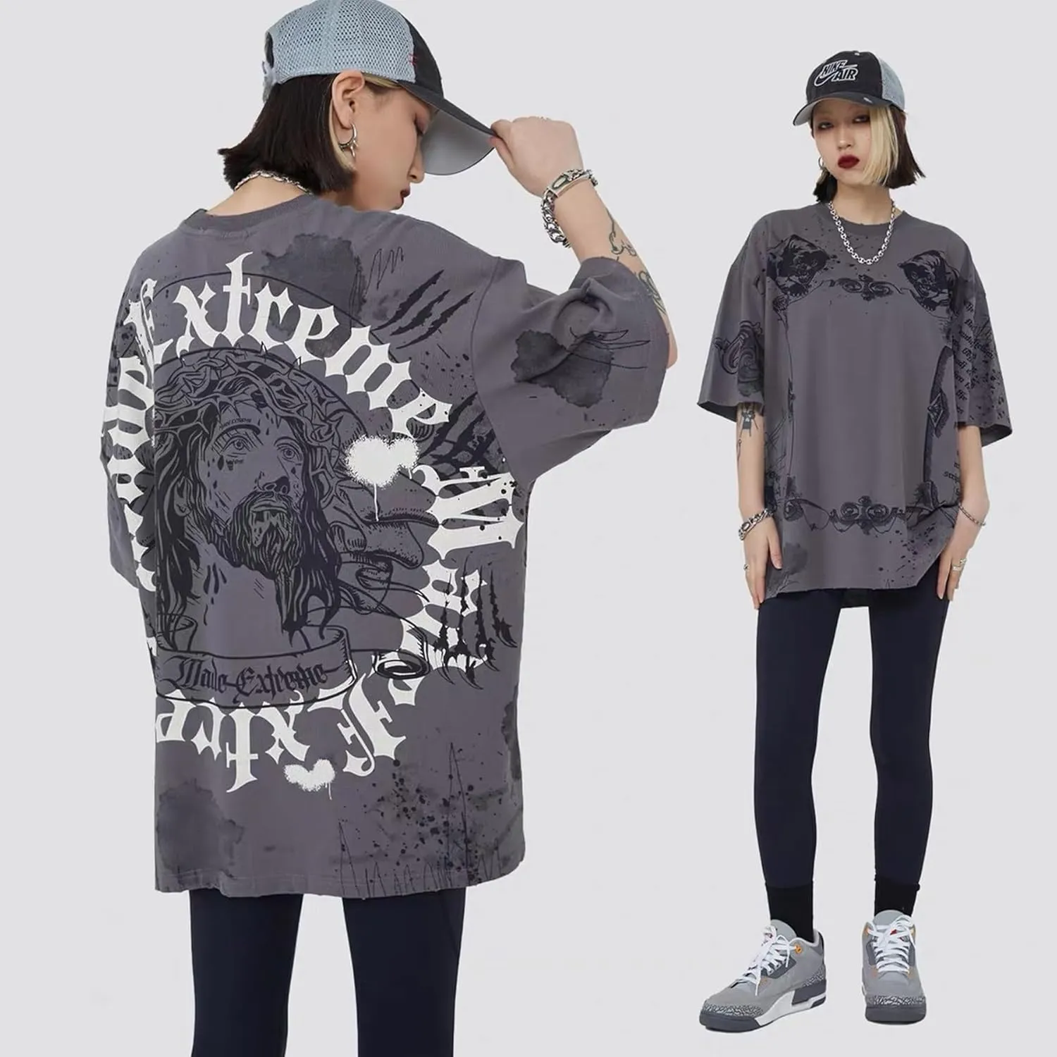 Men's Hip Hop Graphic Print Cotton T-Shirt Fashion Special Design Crewneck Rapper Short Sleeve Tops…