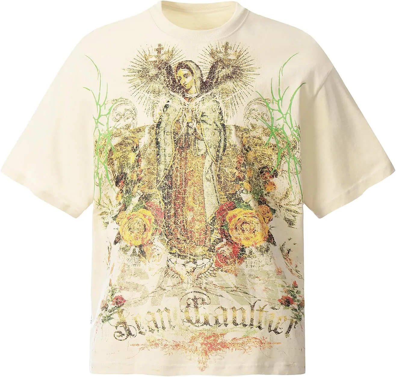Men's Hip Hop Graphic Print Cotton T-Shirt Fashion Special Design Crewneck Rapper Short Sleeve Tops…