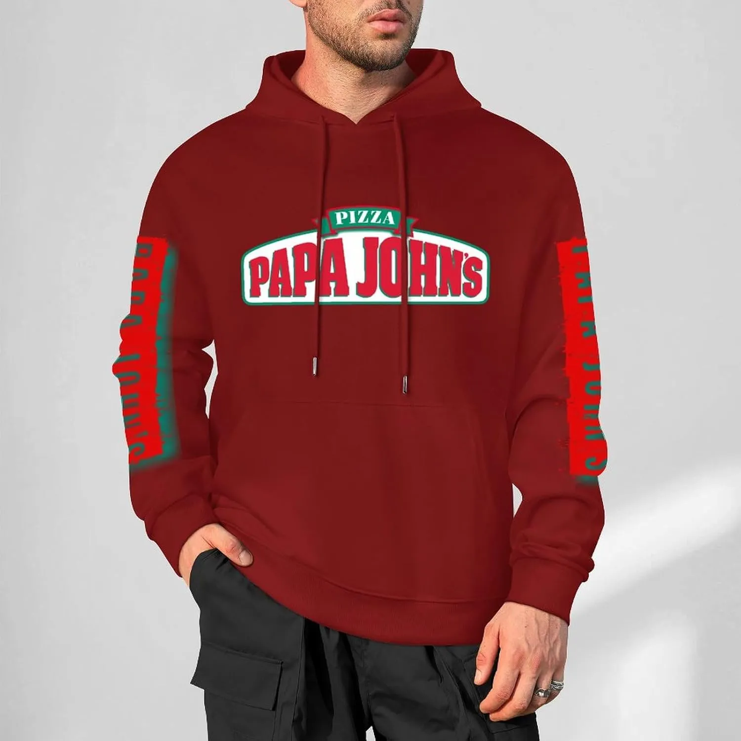 Men's Logo Graphic Cotton Hoodie with Big Pocket Long Sleeve Soft Pullover Sweatshirt for Men Work Clothes Tops Hoody