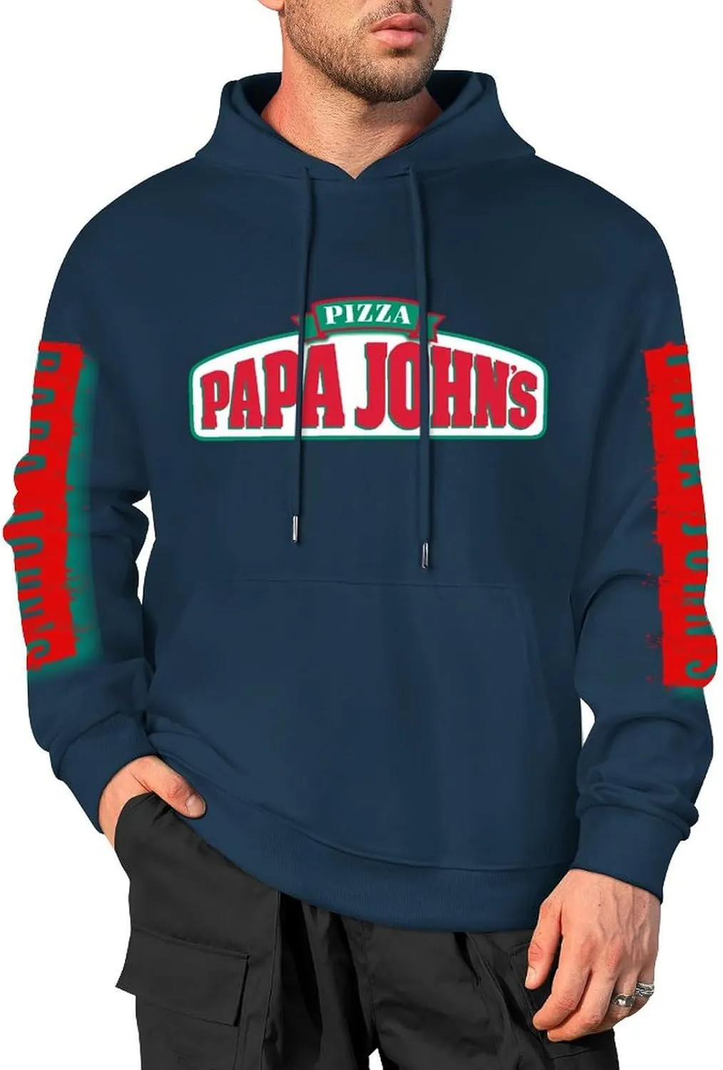 Men's Logo Graphic Cotton Hoodie with Big Pocket Long Sleeve Soft Pullover Sweatshirt for Men Work Clothes Tops Hoody