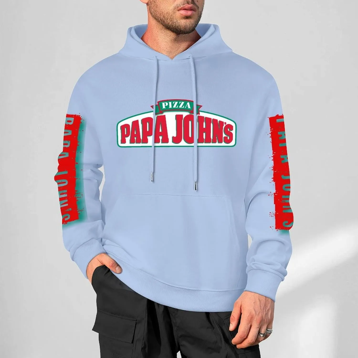 Men's Logo Graphic Cotton Hoodie with Big Pocket Long Sleeve Soft Pullover Sweatshirt for Men Work Clothes Tops Hoody