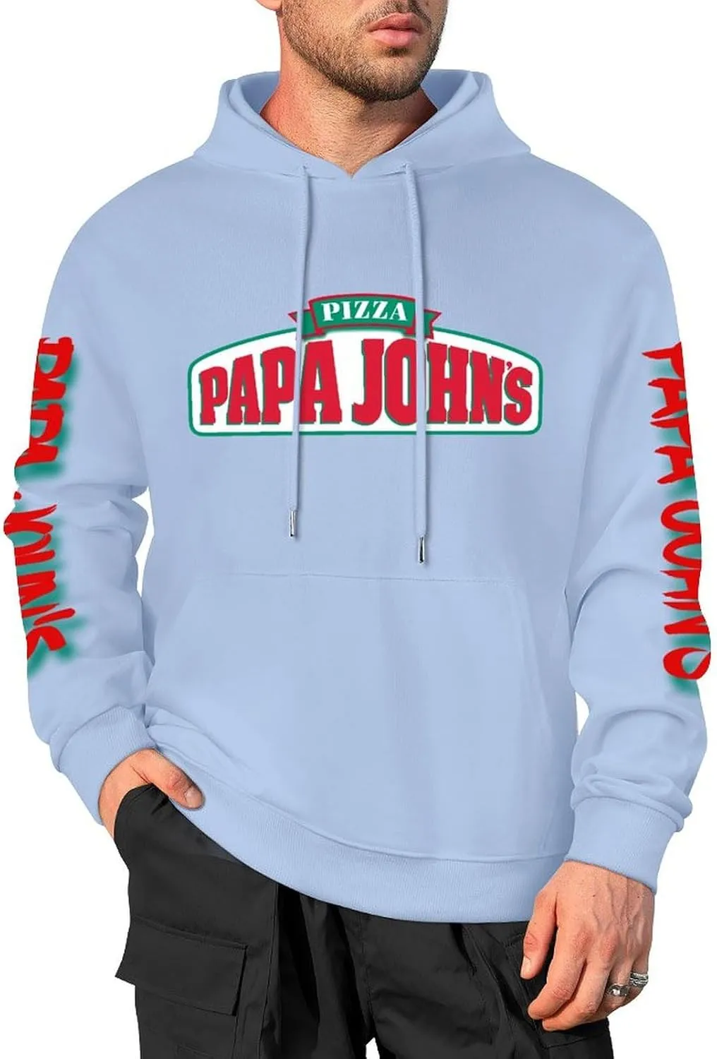 Men's Logo Graphic Cotton Hoodie with Big Pocket Long Sleeve Soft Pullover Sweatshirt for Men Work Clothes Tops Hoody