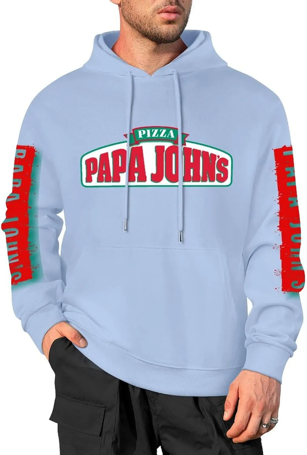 Men's Logo Graphic Cotton Hoodie with Big Pocket Long Sleeve Soft Pullover Sweatshirt for Men Work Clothes Tops Hoody