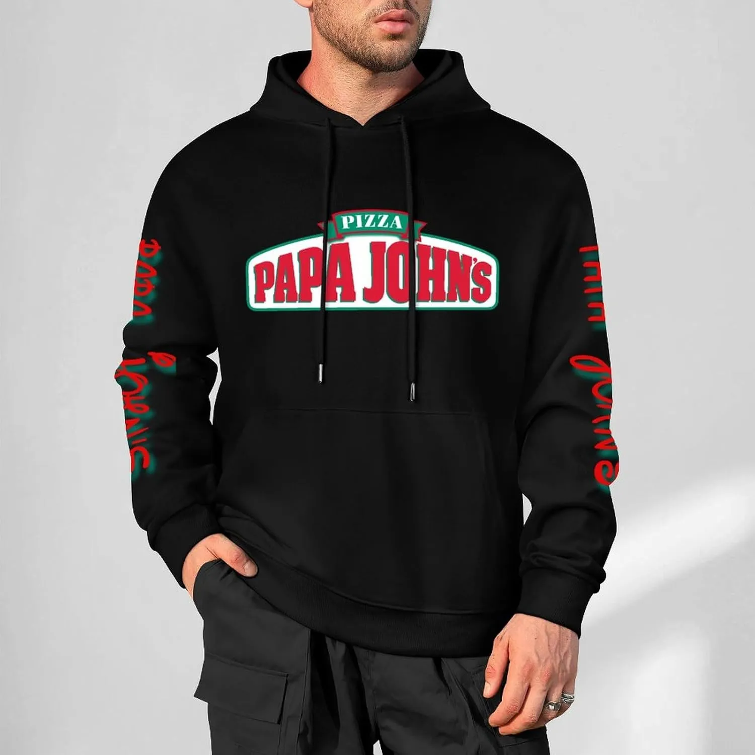 Men's Logo Graphic Cotton Hoodie with Big Pocket Long Sleeve Soft Pullover Sweatshirt for Men Work Clothes Tops Hoody
