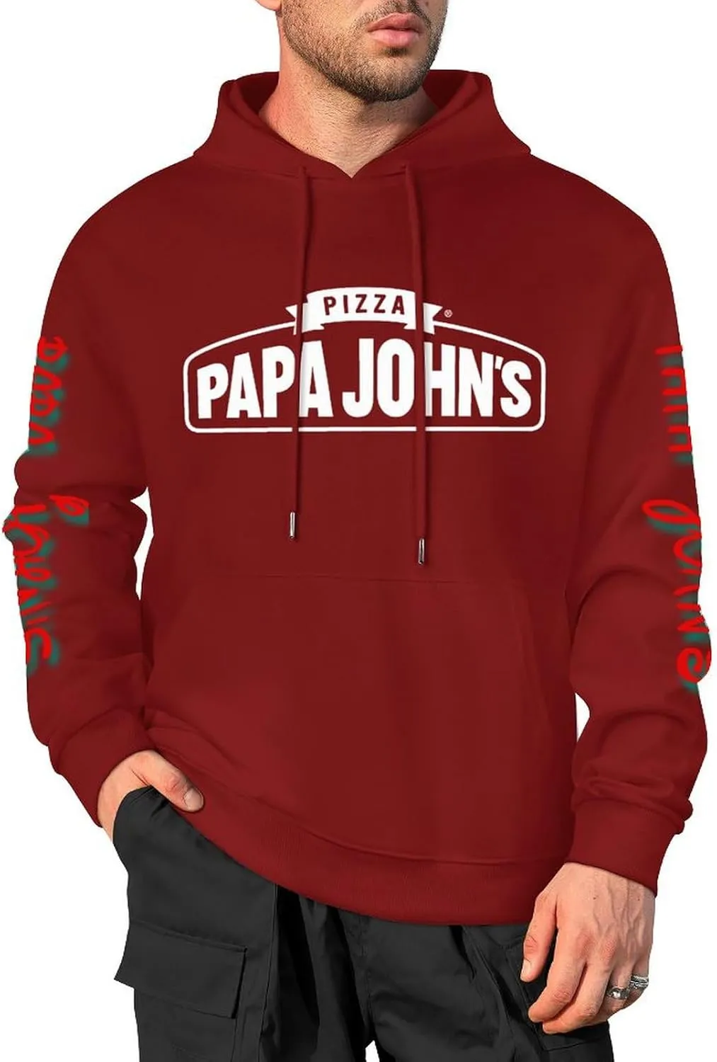 Men's Logo Graphic Cotton Hoodie with Big Pocket Long Sleeve Soft Pullover Sweatshirt for Men Work Clothes Tops Hoody