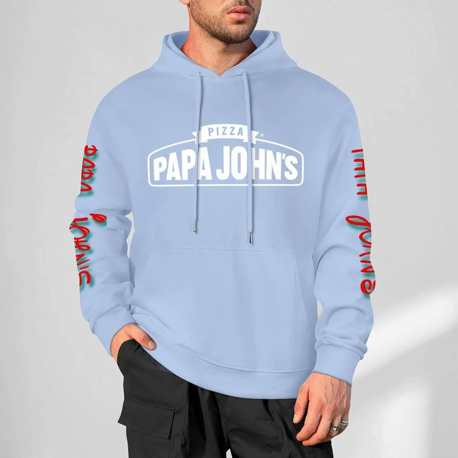 Men's Logo Graphic Cotton Hoodie with Big Pocket Long Sleeve Soft Pullover Sweatshirt for Men Work Clothes Tops Hoody