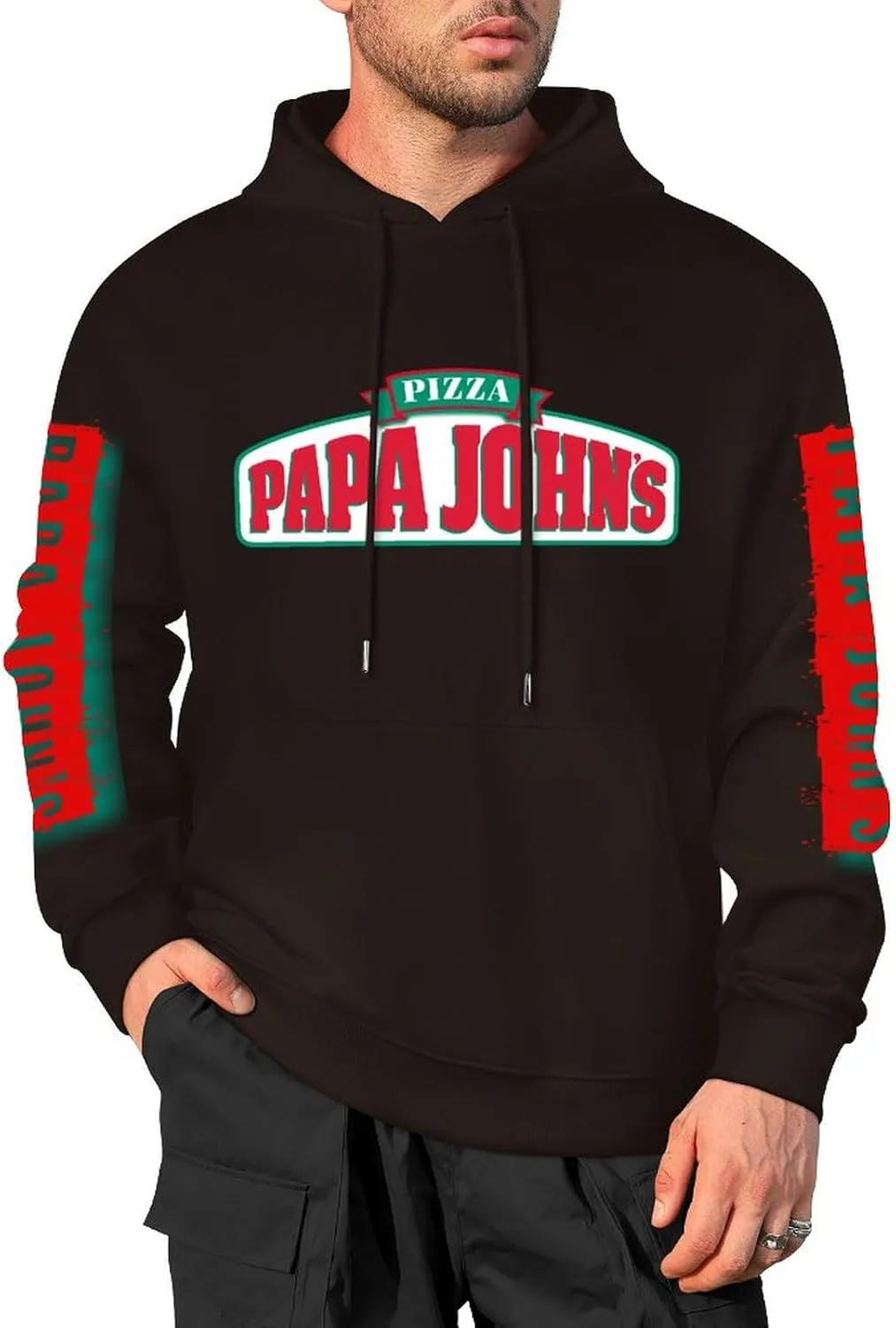 Men's Logo Graphic Cotton Hoodie with Big Pocket Long Sleeve Soft Pullover Sweatshirt for Men Work Clothes Tops Hoody