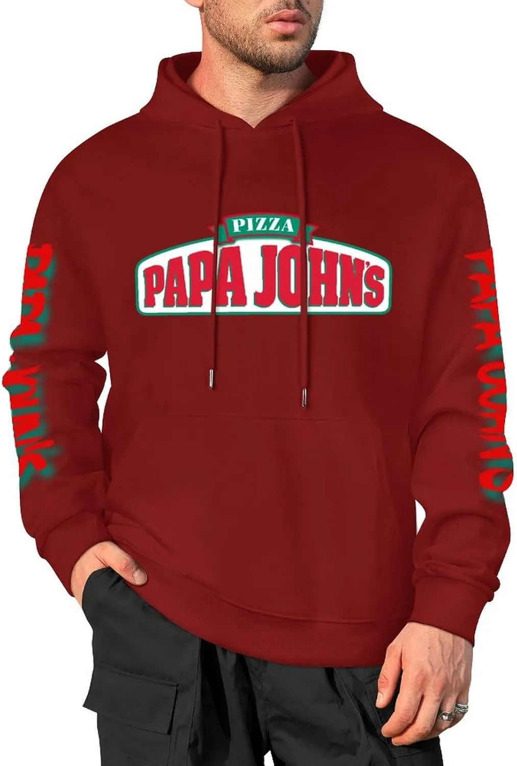 Men's Logo Graphic Cotton Hoodie with Big Pocket Long Sleeve Soft Pullover Sweatshirt for Men Work Clothes Tops Hoody