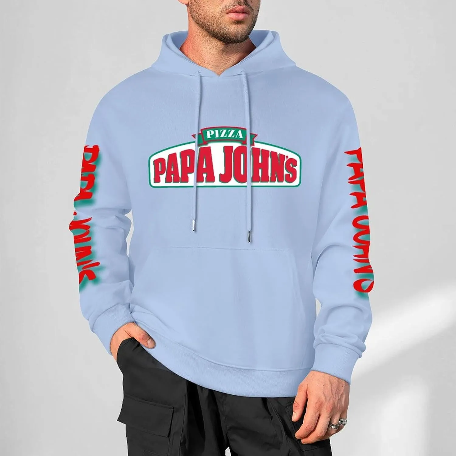 Men's Logo Graphic Cotton Hoodie with Big Pocket Long Sleeve Soft Pullover Sweatshirt for Men Work Clothes Tops Hoody