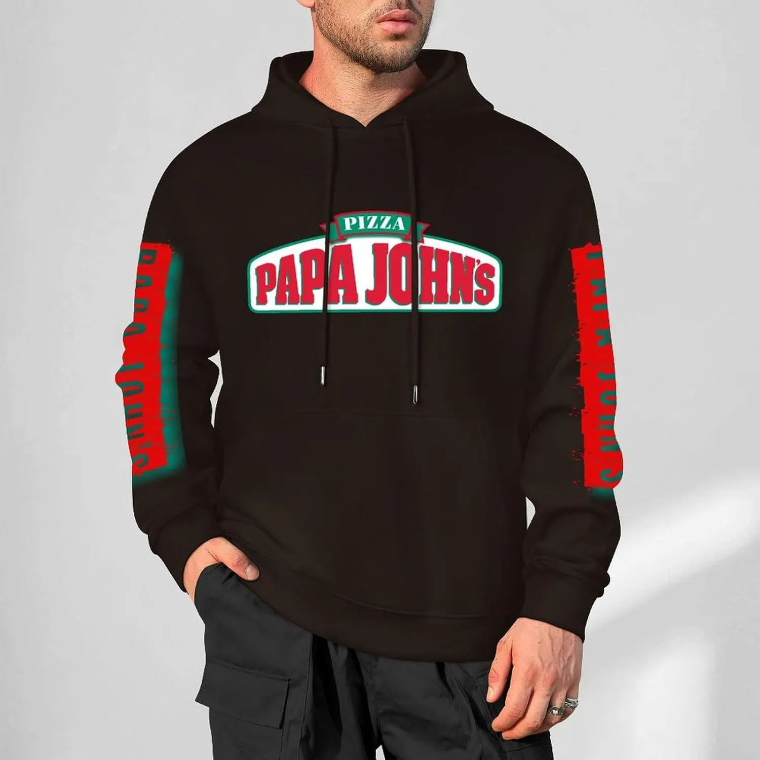 Men's Logo Graphic Cotton Hoodie with Big Pocket Long Sleeve Soft Pullover Sweatshirt for Men Work Clothes Tops Hoody
