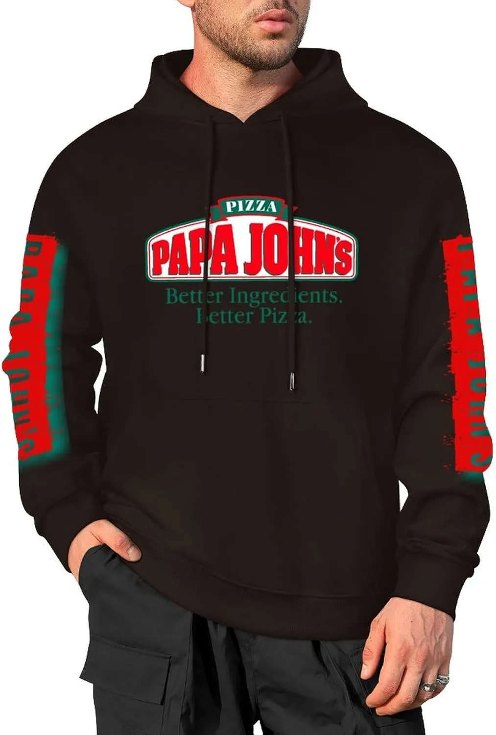 Men's Logo Graphic Cotton Hoodie with Big Pocket Long Sleeve Soft Pullover Sweatshirt for Men Work Clothes Tops Hoody