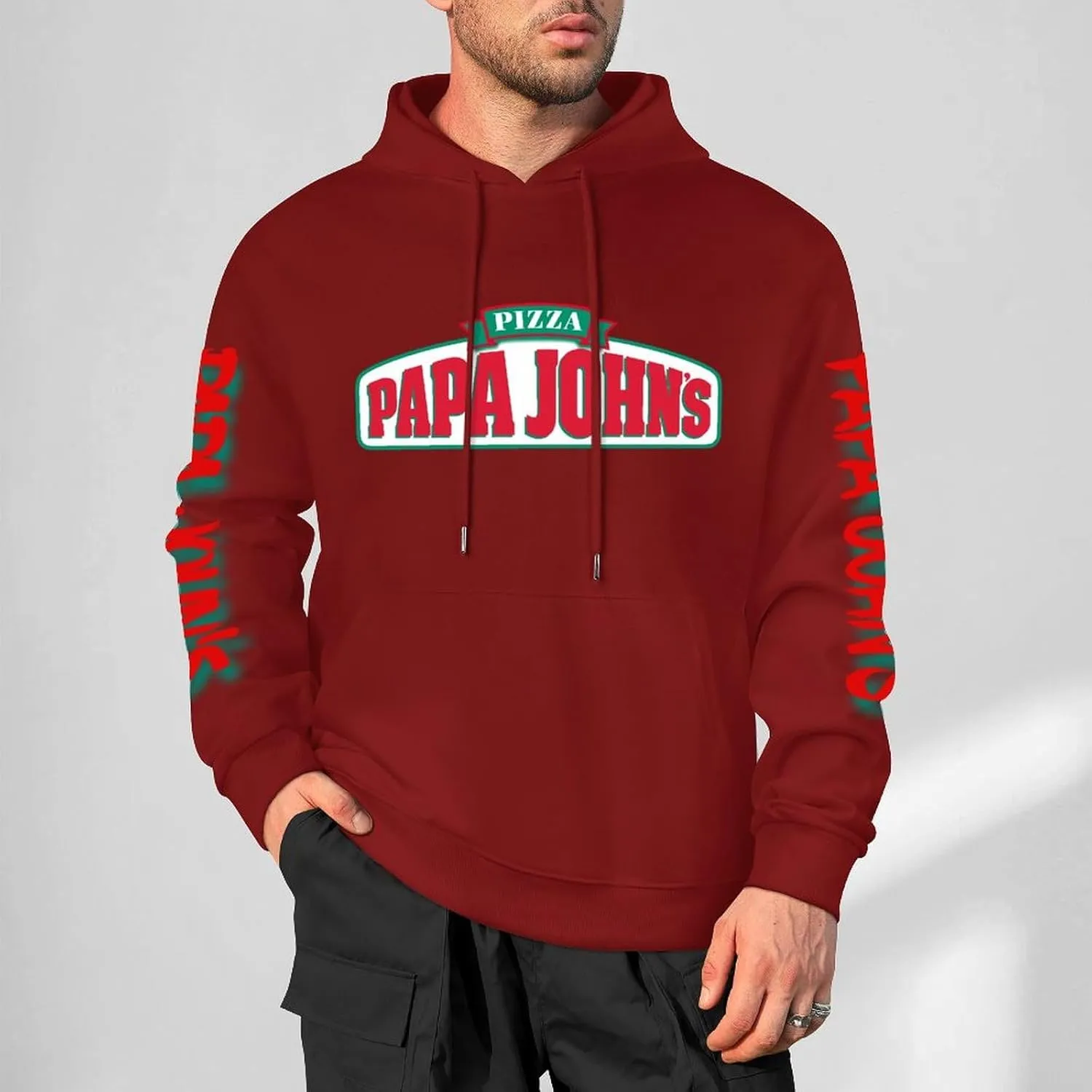 Men's Logo Graphic Cotton Hoodie with Big Pocket Long Sleeve Soft Pullover Sweatshirt for Men Work Clothes Tops Hoody
