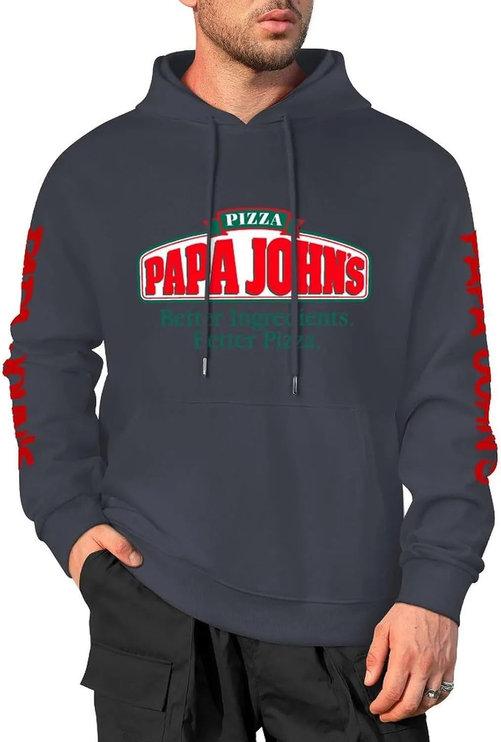 Men's Logo Graphic Cotton Hoodie with Big Pocket Long Sleeve Soft Pullover Sweatshirt for Men Work Clothes Tops Hoody