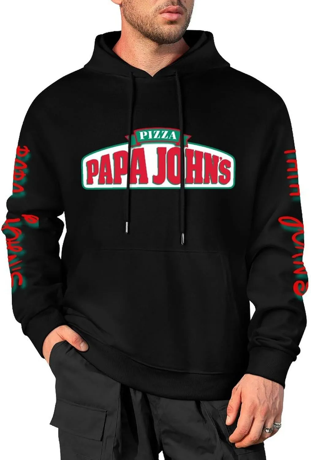 Men's Logo Graphic Cotton Hoodie with Big Pocket Long Sleeve Soft Pullover Sweatshirt for Men Work Clothes Tops Hoody