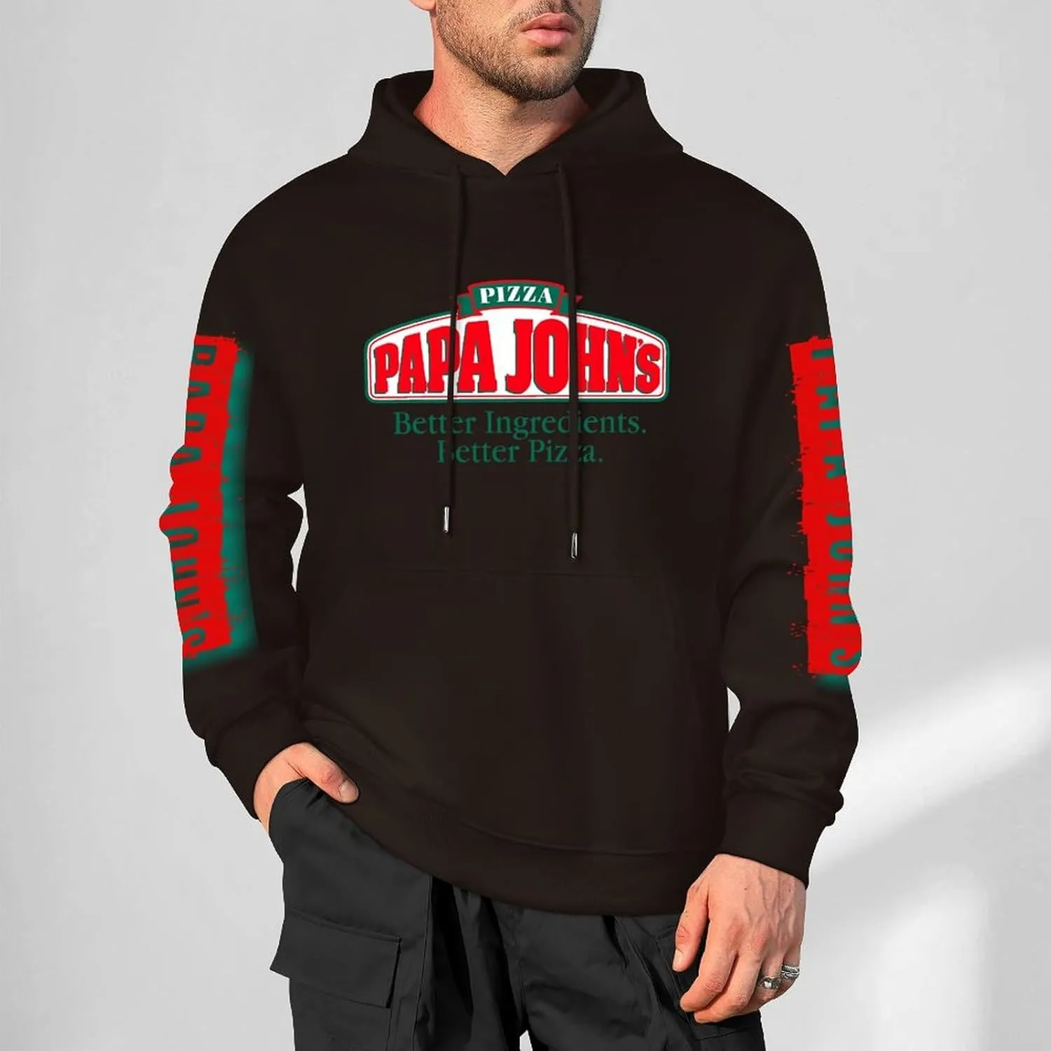 Men's Logo Graphic Cotton Hoodie with Big Pocket Long Sleeve Soft Pullover Sweatshirt for Men Work Clothes Tops Hoody