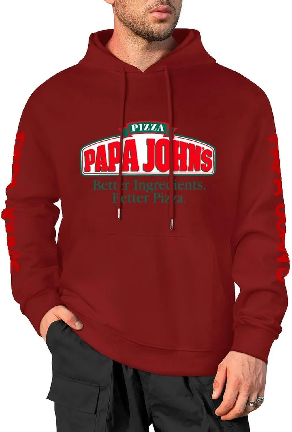 Men's Logo Graphic Cotton Hoodie with Big Pocket Long Sleeve Soft Pullover Sweatshirt for Men Work Clothes Tops Hoody