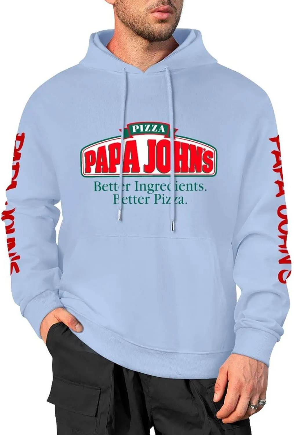 Men's Logo Graphic Cotton Hoodie with Big Pocket Long Sleeve Soft Pullover Sweatshirt for Men Work Clothes Tops Hoody