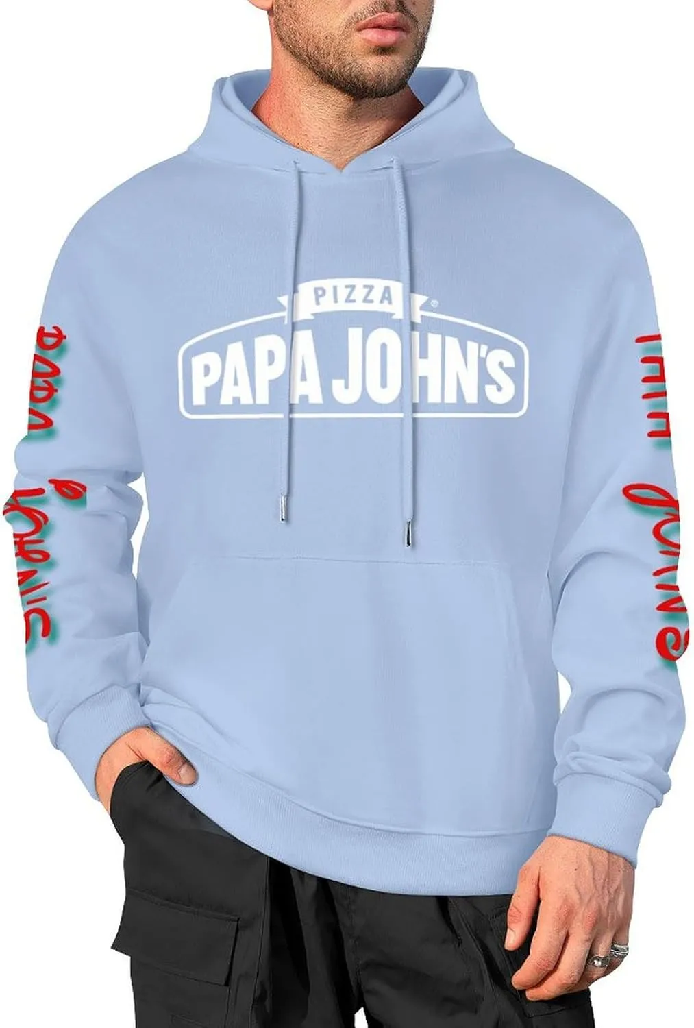 Men's Logo Graphic Cotton Hoodie with Big Pocket Long Sleeve Soft Pullover Sweatshirt for Men Work Clothes Tops Hoody