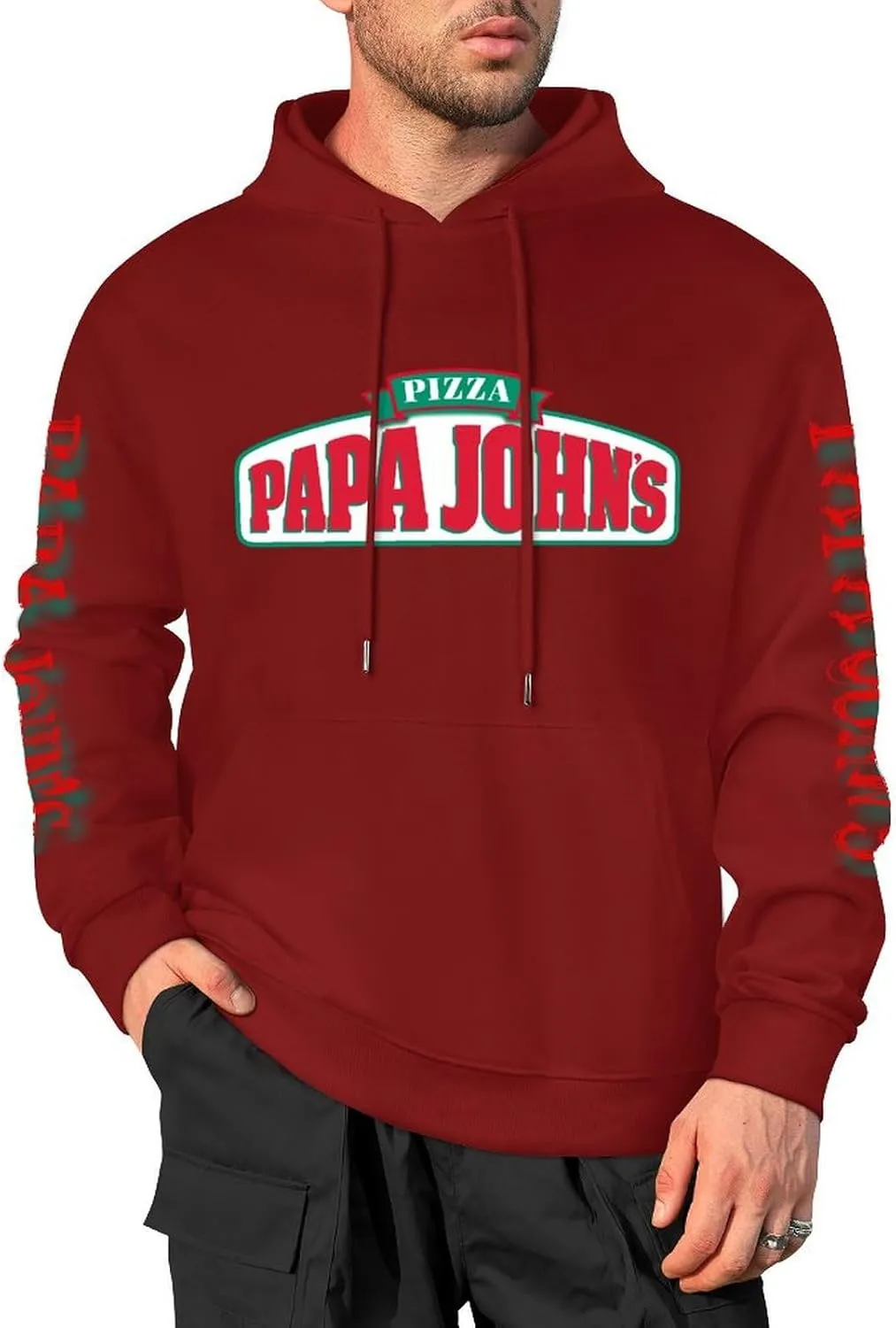 Men's Logo Graphic Cotton Hoodie with Big Pocket Long Sleeve Soft Pullover Sweatshirt for Men Work Clothes Tops Hoody