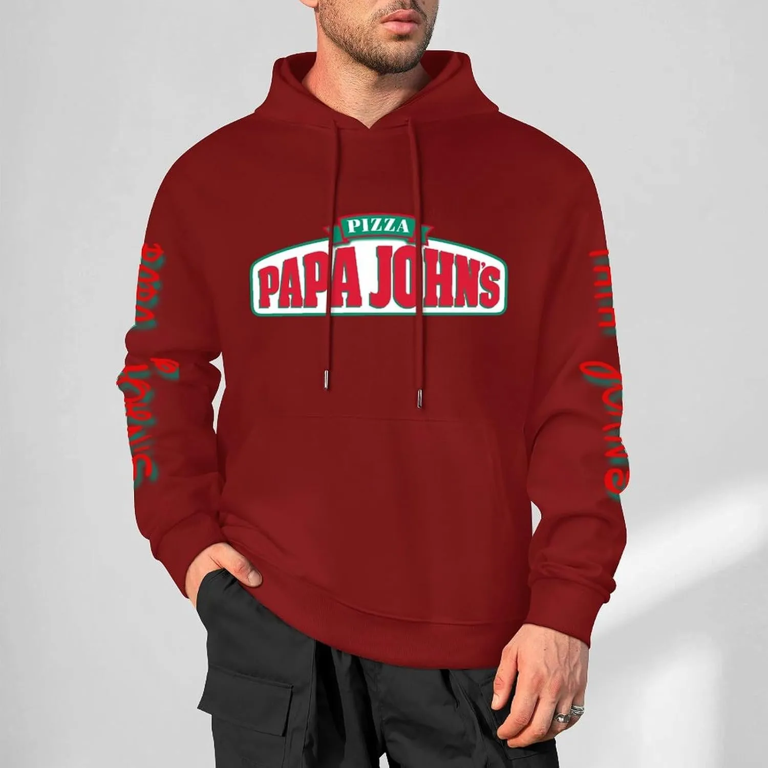 Men's Logo Graphic Cotton Hoodie with Big Pocket Long Sleeve Soft Pullover Sweatshirt for Men Work Clothes Tops Hoody
