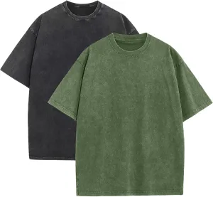 Mens Oversized T Shirts Acid Wash Loose Fit Vintage Washed Tee Shirt Short Sleeve Streetwear Casual T-Shirts