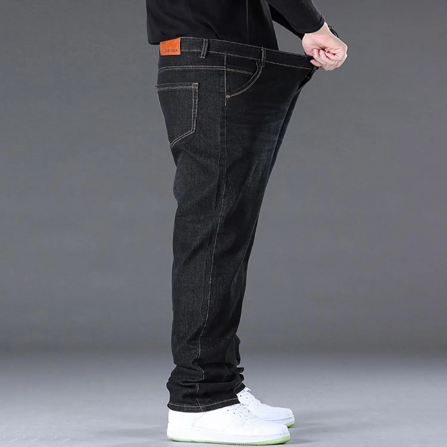 Mens Relaxed Fit Jeans Y2k Hip Hop Streetwear Wide Leg Jean Plus Size Baggy Straight Leg Denim Pants Casual Trousers