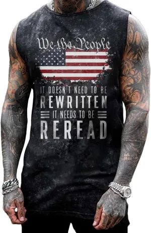 Mens Skull 3D Graphic Print Shirts Tank Tops Gym Workout Crew Neck Sleeveless Casual Shirts Tops
