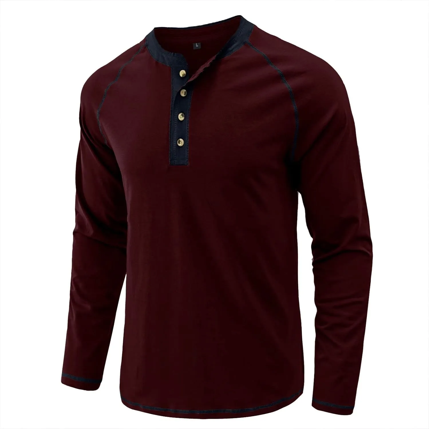 Men's Summer Shirts Long Sleeve Button Pocket Henry Collar Breathable Athletic Summer Comfy Fashion Trendy T-Shirts