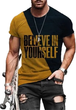 Men's T-Shirt Hip Hop Pattern Fitness Short Sleeve Print Fashion Short Sleeve T-Shirt S-4XL