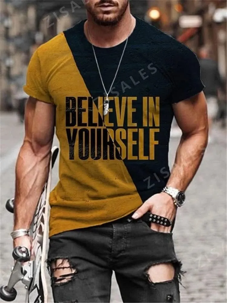 Men's T-Shirt Hip Hop Pattern Fitness Short Sleeve Print Fashion Short Sleeve T-Shirt S-4XL