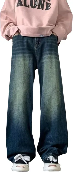 Men's Y2K Jeans Vintage Baggy Jean Pants Grunge Aesthetic Skater Pants Streetwear Relaxed Fit Jeans Trousers